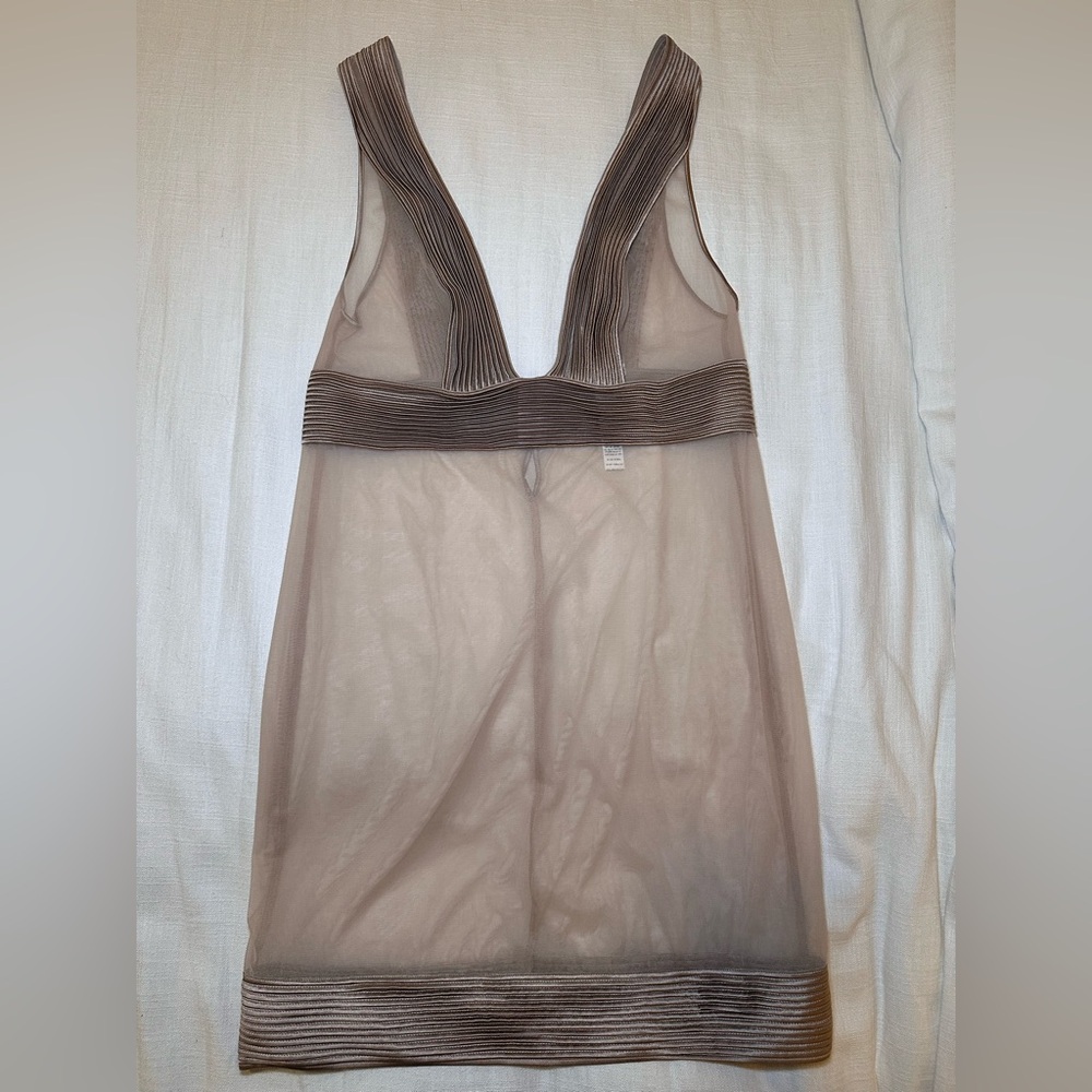 La Perla NWT Silk Blend Sheer Teddy Dress Tan - Picture 7 of 16